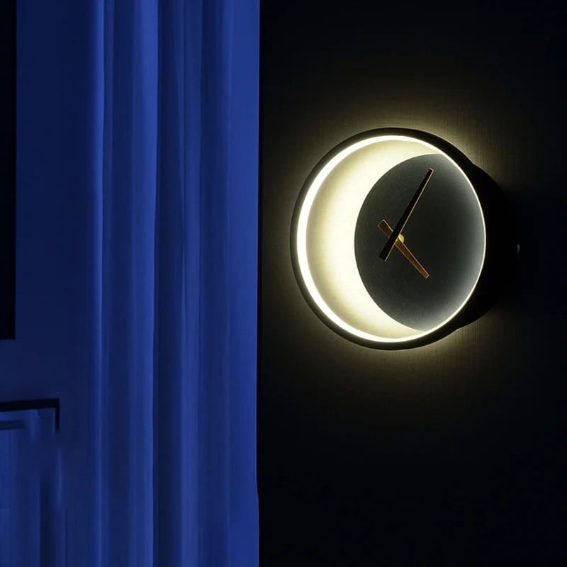 

Modern Design Luxury Wall Clock Night Light Unique Luminous Household Metal Wall Clock Room Nordic Duvar Saati Living Room
