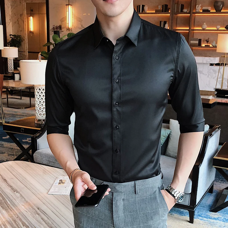 2019 брендовая одежда мужская летняя Высококачественная рубашка из чистого хлопка