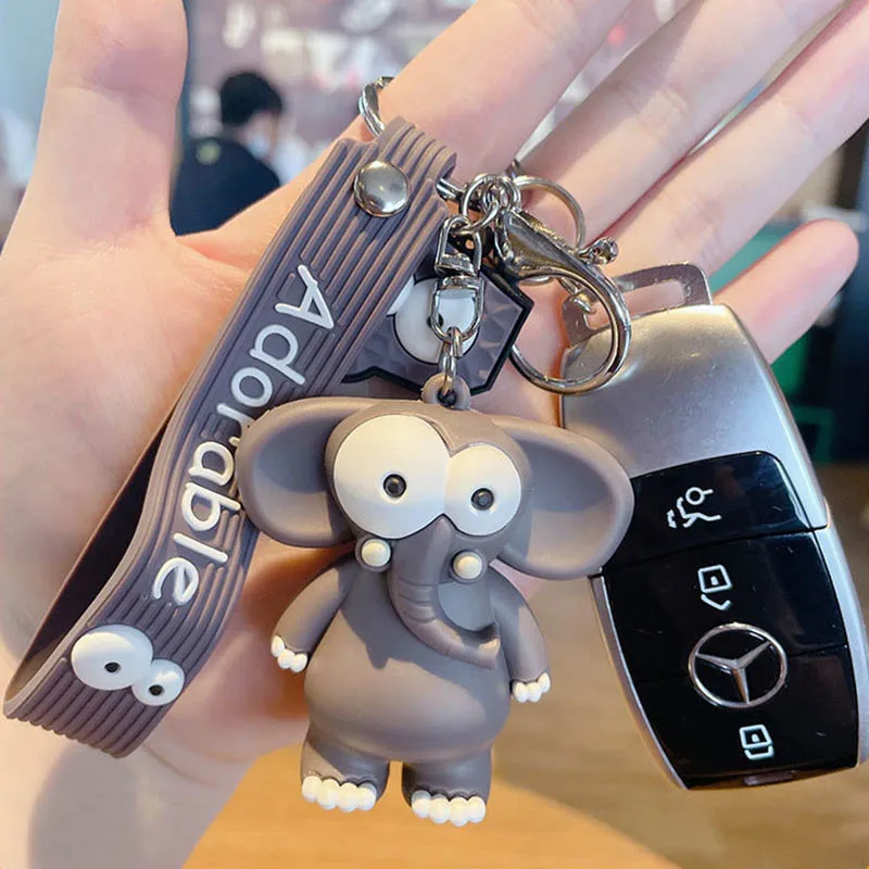 Брелок для ключей с мультипликационным аниме животным милый большой жираф