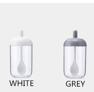 

Contracted new round kitchen seasoning cans with spoons condiment bottles of pepper seasoning box of household salt shaker