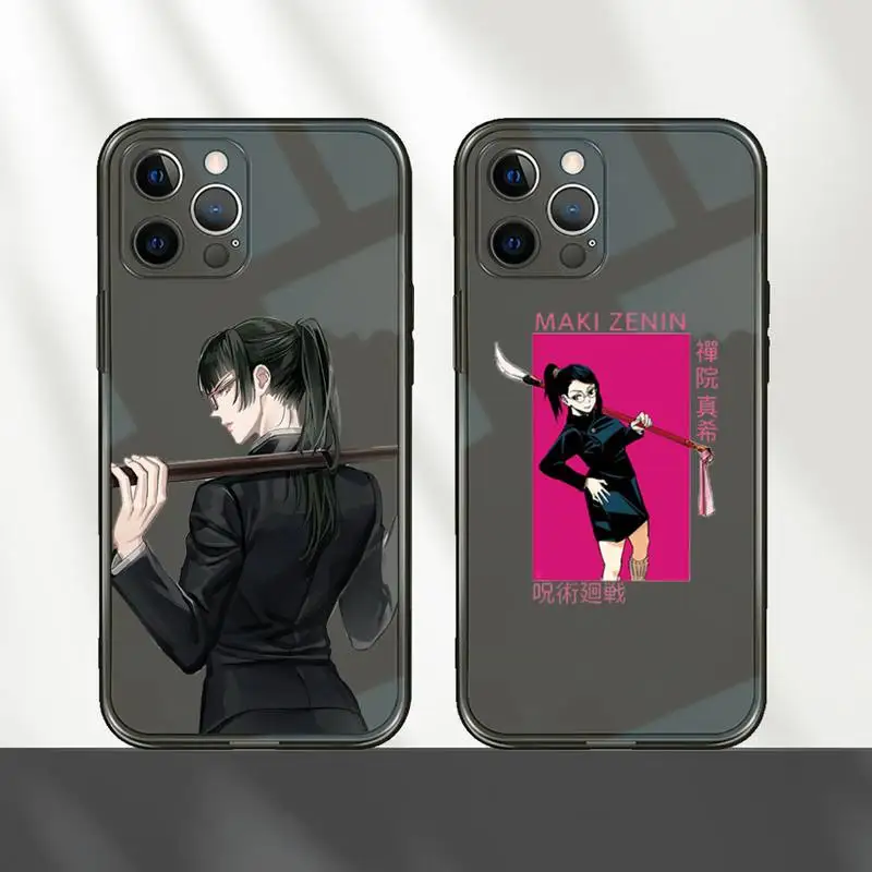 

Maki Zenin Jujutsu Kaisen Phone Case Transparent for iPhone 7 8 11 12 se 2020 mini pro X XS XR MAX Plus
