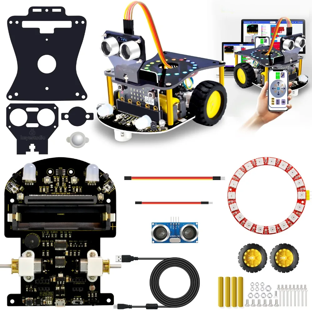 2019New! Keyestudio Mini Smart Robot Car V2.0 для Micro:bit (без Main Board)|Технологии| |