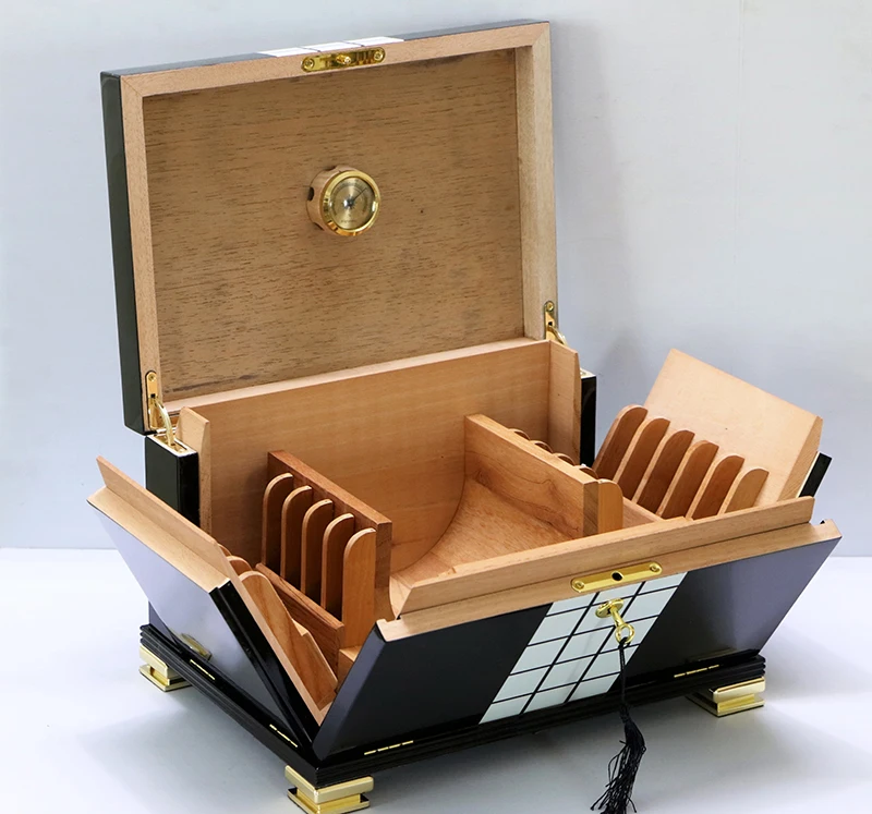 Gao Xi Ba COHIBA cedar ящик для сигар humidor cedar black snow box