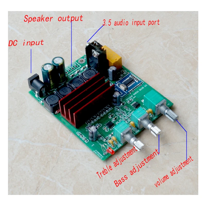 

DC12-24V 50W*2 DP3 Bluetooth Amplifier Board 4.2 TPA3116D2 2 Pieces NE5532 2.0 Digital Amplifier Board Tone Board