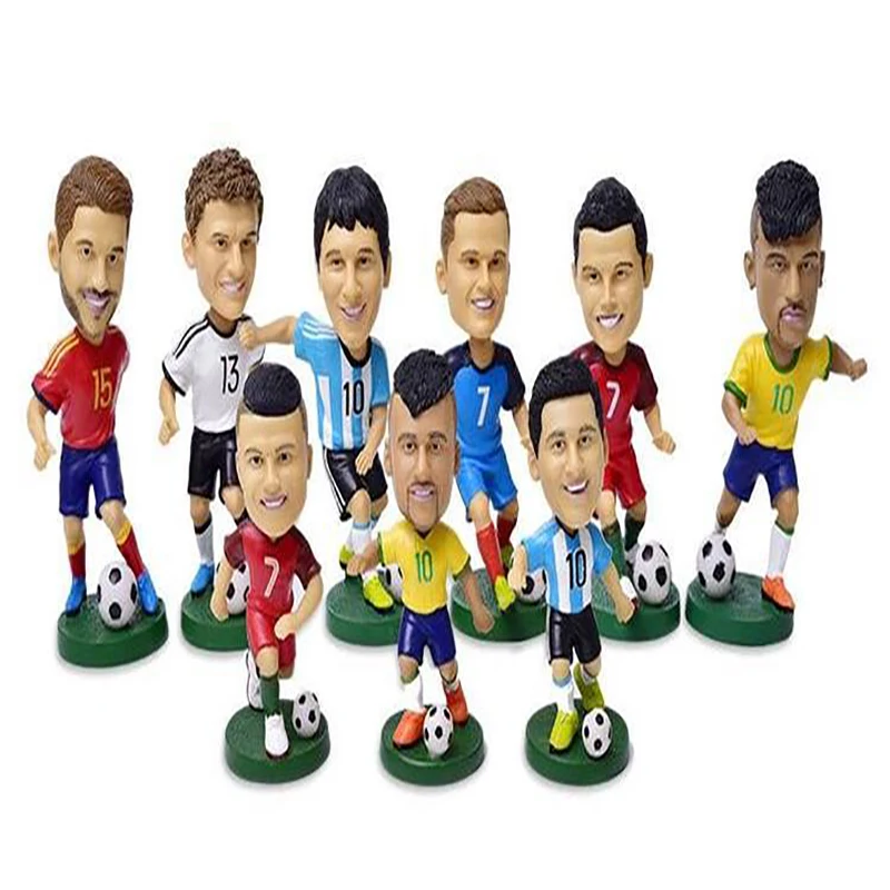 

BYGLTY 18cm Football Star Shaking Head Doll Creative Toy Figures Collectible Pvc Toy Shake Head Car Deco Gift Doll