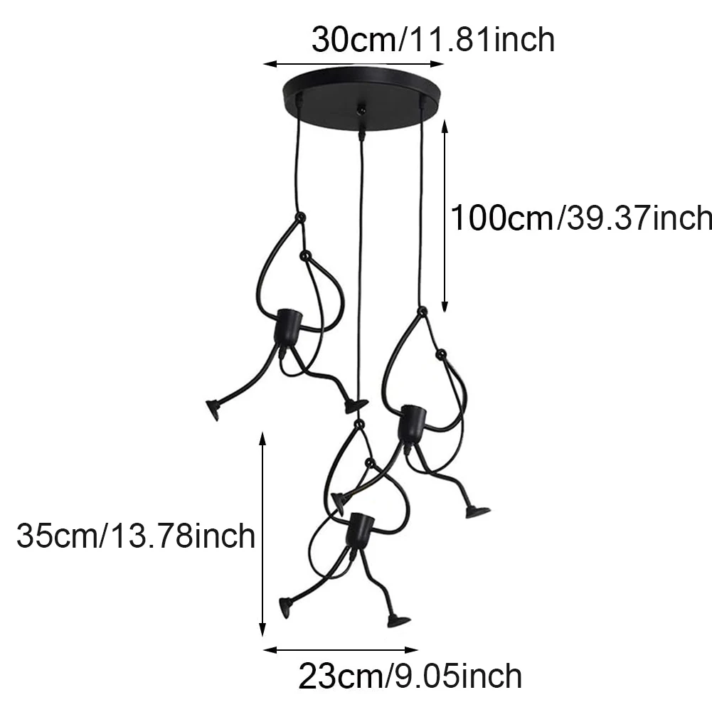 

Modern Pendant Lamp Indoor Bedroom Chandelier 3 Head LED Light Wrought Ceiling Lamp Loft Living Dining Room Kitchen Fixture