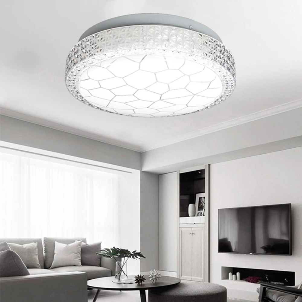 

LED Flush Ceiling Light 24W Round Crystal Lamps Room Lights Lighting Fixture Led Ceiling Light For Home Decoration Lighting