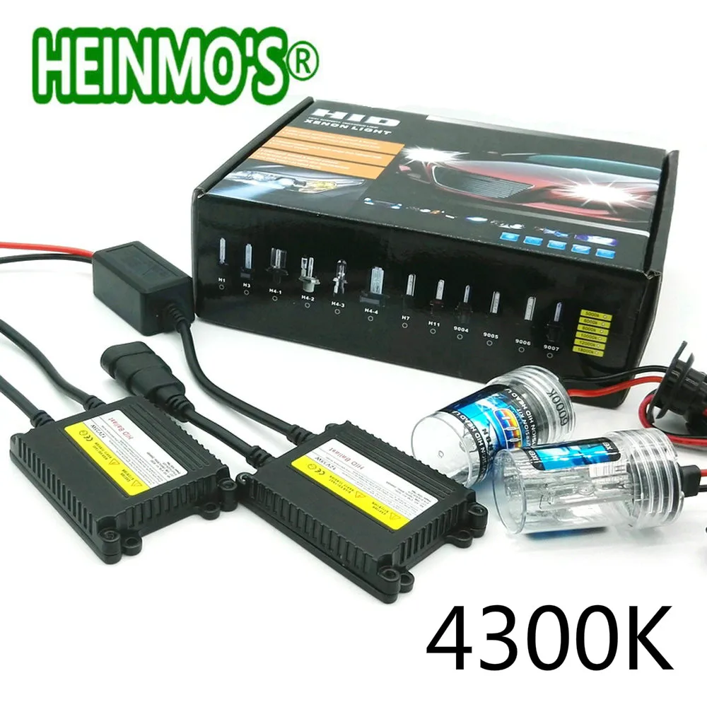 One Whole kit 4300K 55 Вт ксенон HID H1 комплект ксенон H7 головной светильник s HID H11 H3 H8 H9 автомобильный светильник Высокий Низкий H4 HID ксеноновая лампа 4300 К 6000 К 8000 К 9005 9006 Лампа - Испускаемый цвет: One Whole kit 4300K