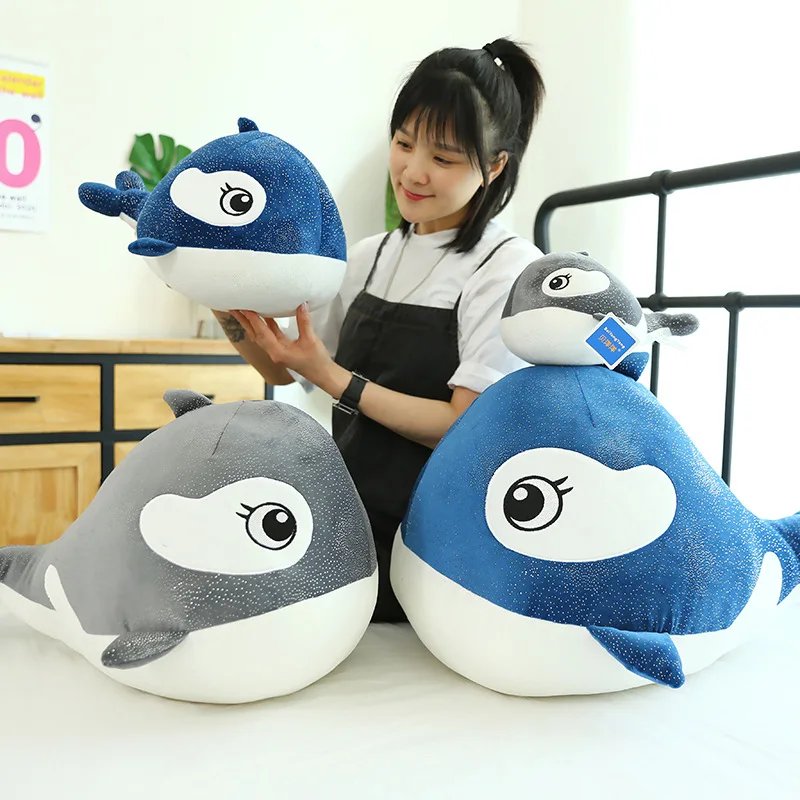 

New Whale Plush Toys Big Soft Stuffed Sleeping Pillow Cute Sea Animal Fish Doll Kids Baby Birthday Gift