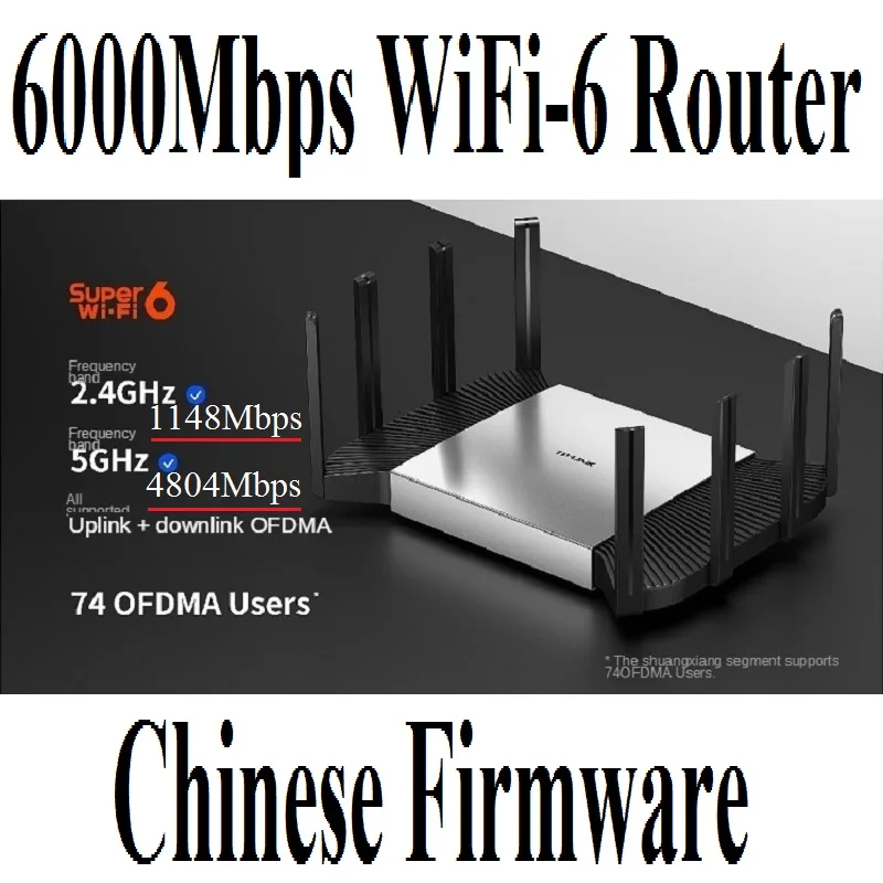 8 антенн беспроводной сетчатый маршрутизатор WiFi6 Wi-Fi 6 AX6000 802.11AX 2 4 ГГц 1148M + 5 4804M 1000M