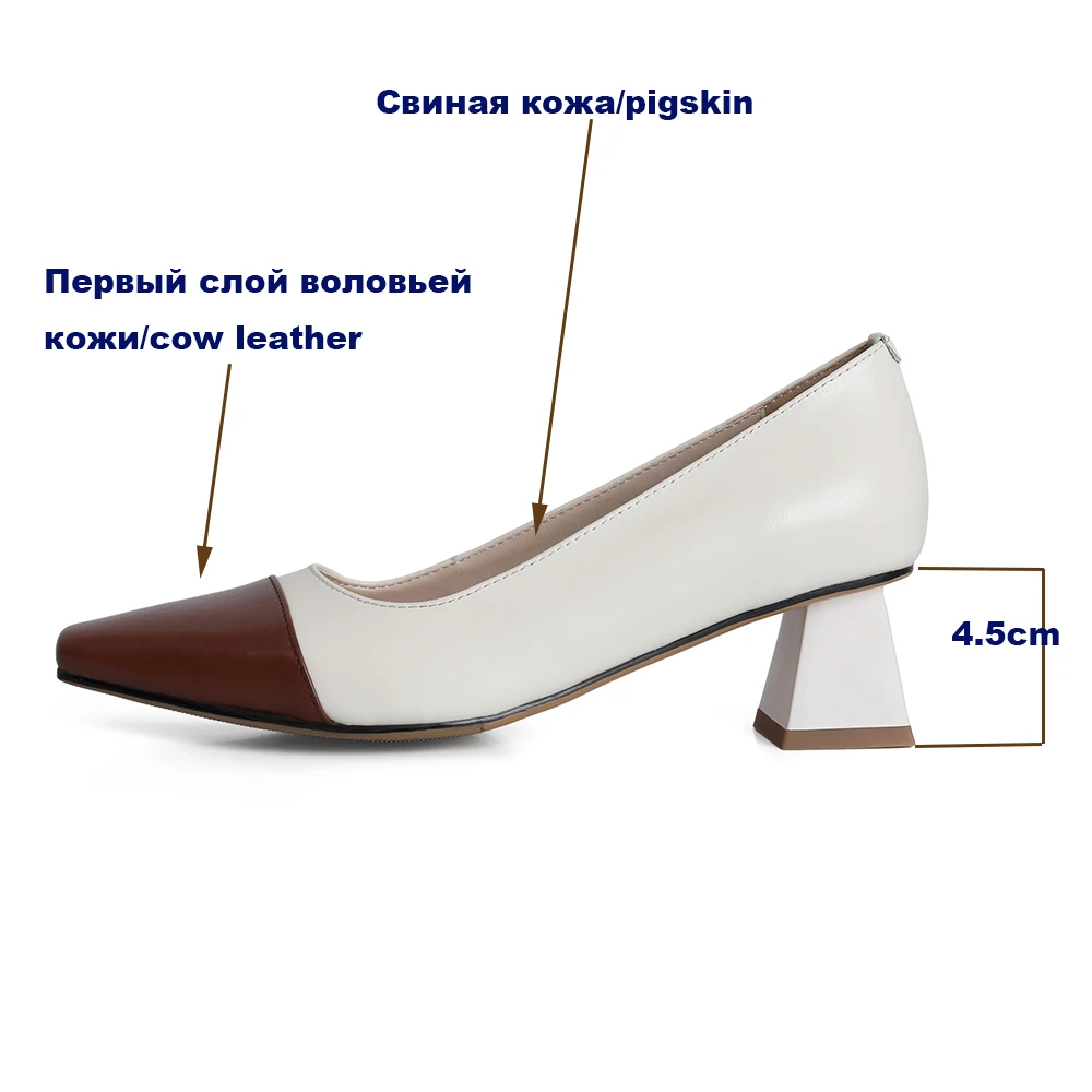 

Kickway Mixed Color Shoes Woman Heels Spring Summer High Heels Pumps For Women Genuine Leather Wedding Party Women's Shoes 34-40