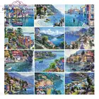 Алмазная живопись 5D сделай сам, вышивка крестиком в морском стиле, полный набор для алмазной вышивки, мозаика в виде пейзажа, настенное искусство, домашний декор, подарок ручной работы