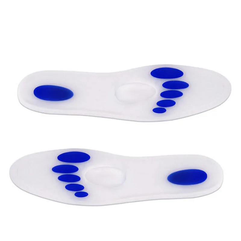 1 Pair Orthotic Arch Support Massaging Silicone Anti-Slip Gel Soft Sport Shoe Insole Pad For Man Women insoles Shock Absorption