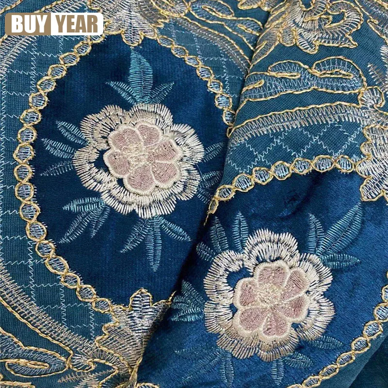 

European Luxury Grey Embossed Blackout Curtains Thick Cashmere Curtain for Living Room Bedroom Villa Window Decorative