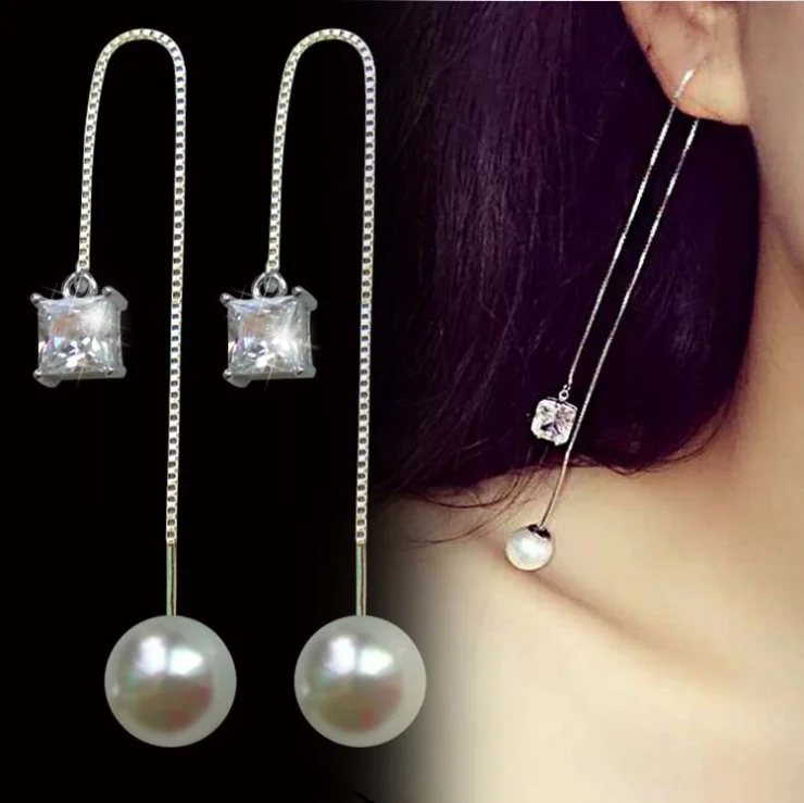 Новинка 2019 яркие квадратные Искусственные серьги из циркония длинные модные