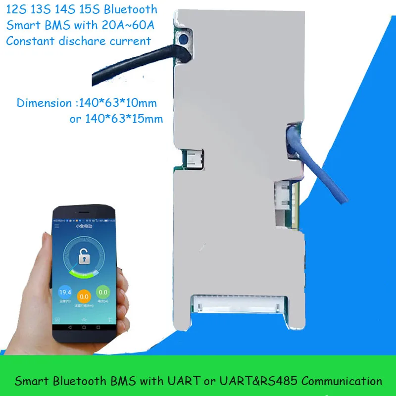 Умная bluetooth bms 13s 54 6 V li ion 48V с 30A 40A 60A постоянным током и RS485 коммуникационная плата