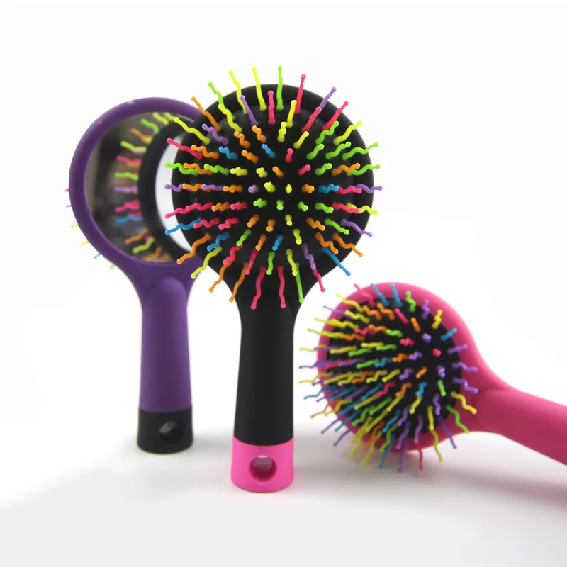 

Hair Comb Salon Hairdressing Straight Curly Hair Comb Paddle Brush Tangle Hair Brush Cute Rainbow Comb