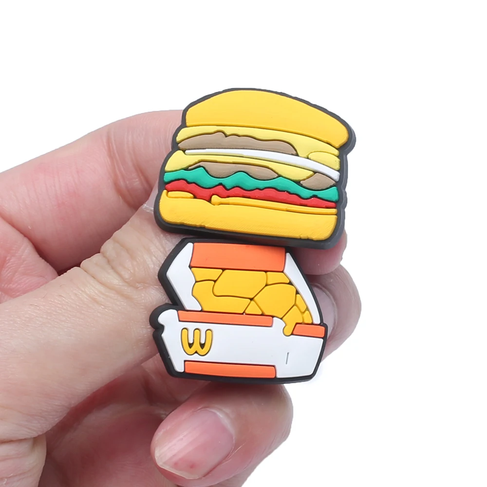 Распродажа 1 шт. украшение для обуви из ПВХ Техасский бургер аксессуары Кроксы