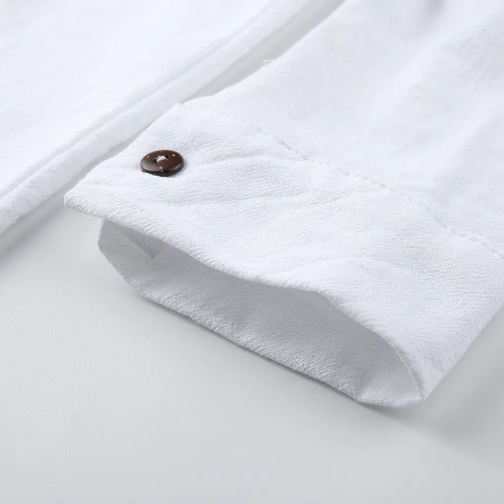 

Autumn Fashion Men's Casual Turn-down Collar Button Solid Beach Long Sleeve Top Blouse Wholesale Free Ship Z4