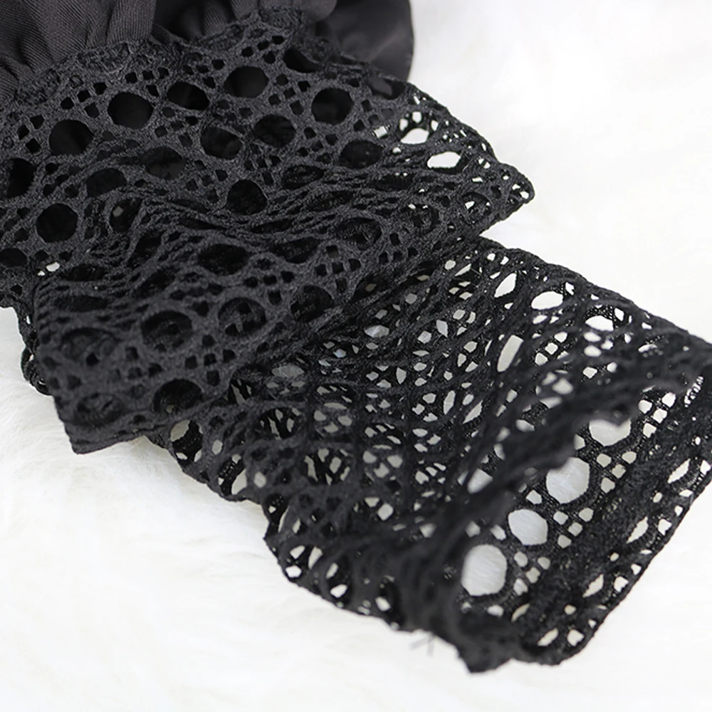 

Women Black Bodycon Dress Patchwork Mesh Hollow Out Long Lantern Sleeves Elegant Classy Ladies Vestidos Sheath African Fashion