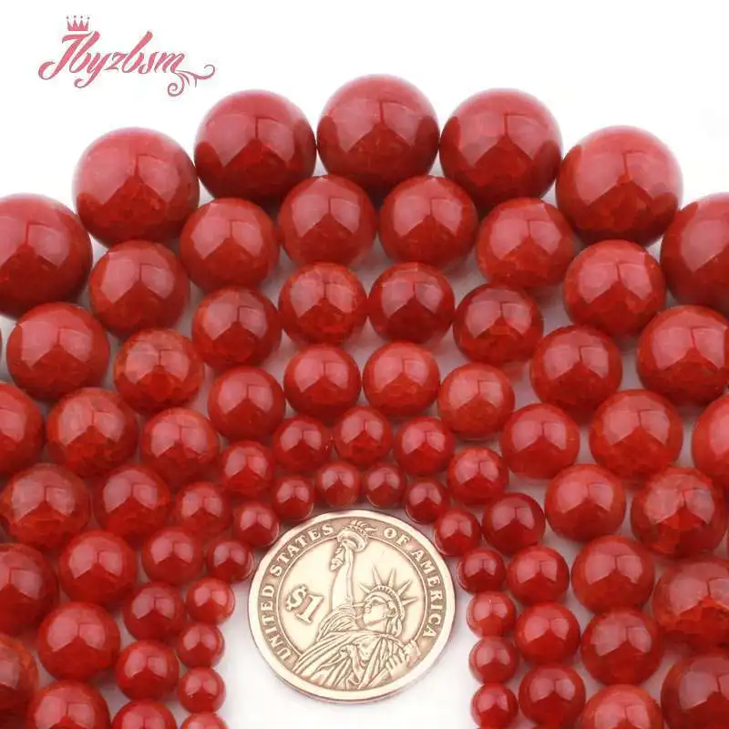 

8 10 12 14mm Smooth Round Bead Ball Cracked Agates Stone Beads For DIY Necklace Bracelets Jewelry Making 15"