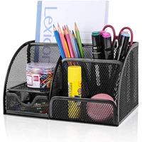 desk organizer office accessories multi functional mesh desk organizer with 6 compartments and 1 drawer for home office