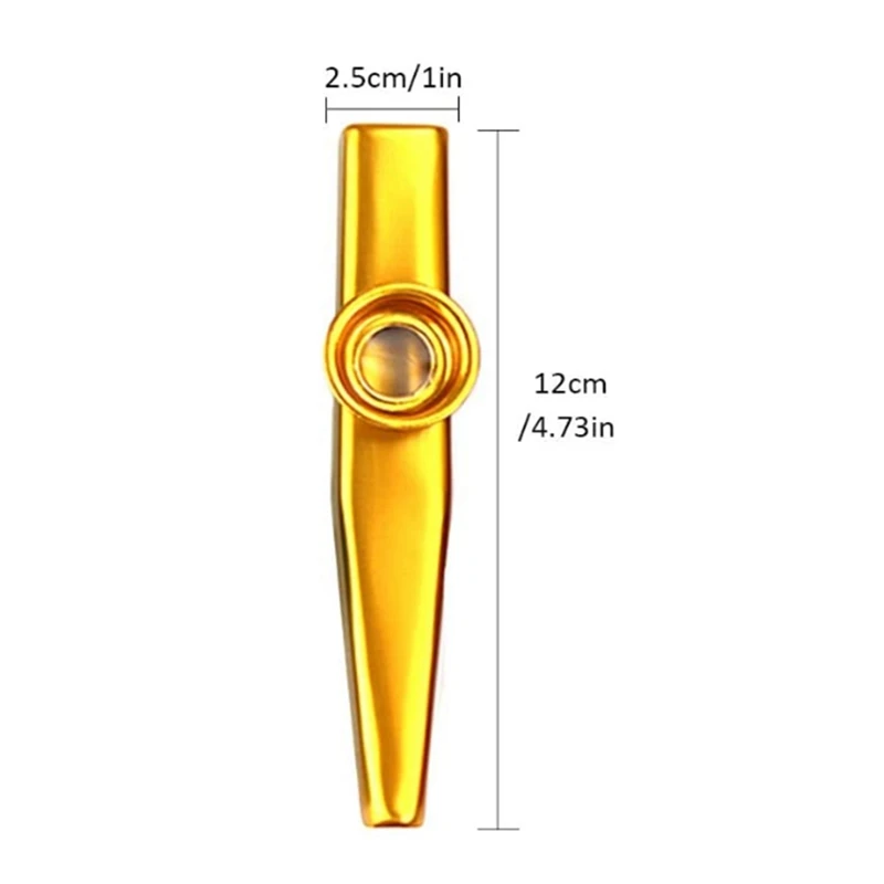 

12PCS Metal Kazoo Flutes Musical InstrumentsToy for 6 Colors,Good Companion for Ukulele, Violin, Guitar, Piano