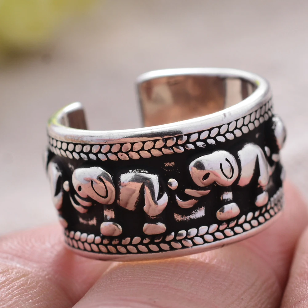 

New Arrival 100% 925 Sterling Silver Customized Elephant Animal Female Finger Party Ring Gift For Girlfriend Never Fade