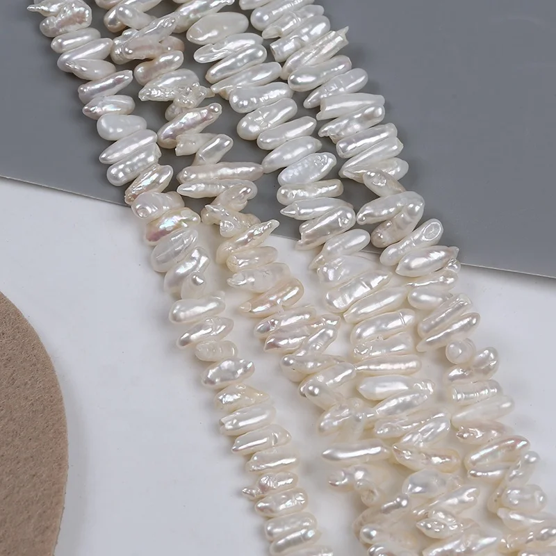 Китайский Натуральный 3-4 5 мм пресноводный белый длинный жемчуг бива свободная