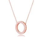 РОЗОВОГО СЕРДЦА Фирменное колье с прозрачным кубическим цирконием 100% 925 пробы серебряные ювелирные изделия Бесплатная доставка