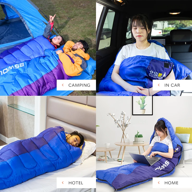 Спальный мешок BSWolf для кемпинга сверхлегкий теплый конверт спальный взрослых