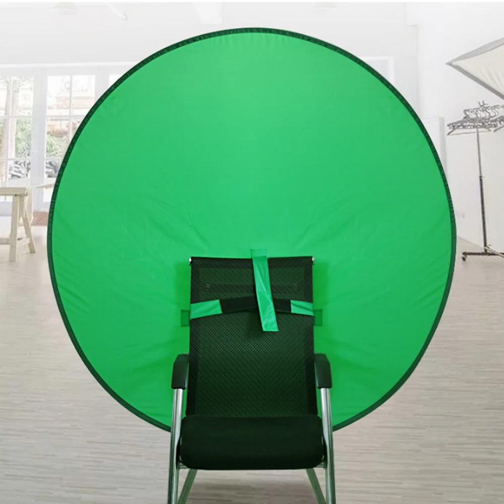 Фон для фотосъемки с круглым зеленым экраном Портативный отражатель стул в