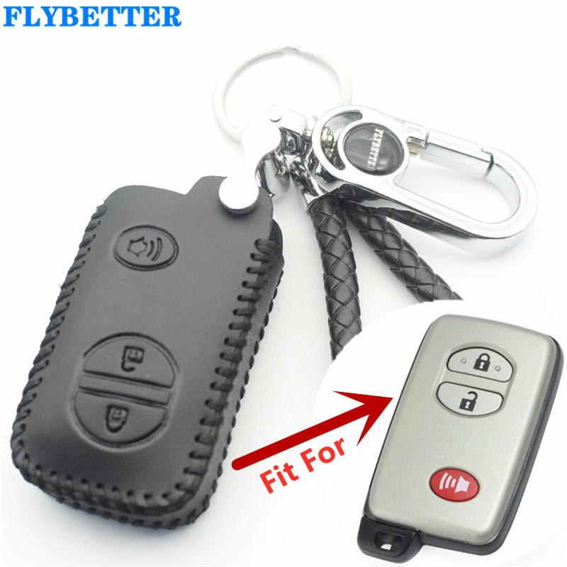 FLYBETTER натуральная кожа 3 кнопки дистанционного смарт ключ чехол КРЫШКА ДЛЯ Toyota