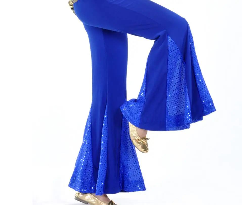 Royal Blue Женские брюки для танца живота, Кристальные хлопковые брюки «рыбий хвост», Профессиональная Одежда для танцев - Цвет: Royal Blue