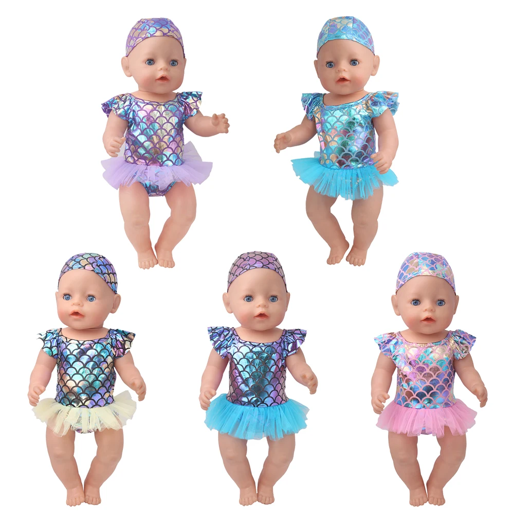 Костюм для купания с юбкой годе 17 дюймовых кукол новорожденных 43 см Одежда