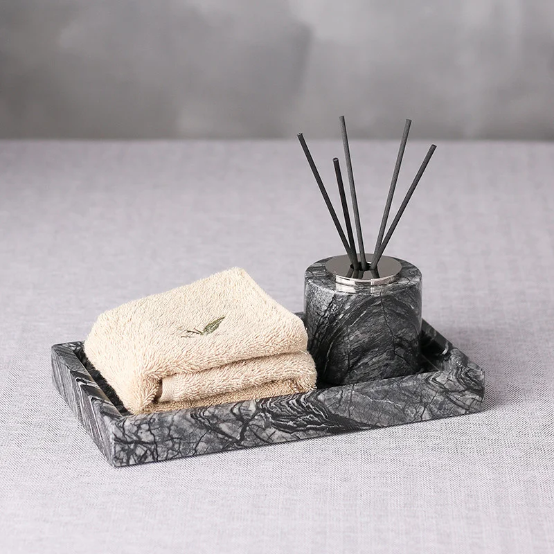 bathroom set marble liquid soap dispenser toothbrush holder gargle cup tray cotton swabtissue box sell separately nordic style free global shipping