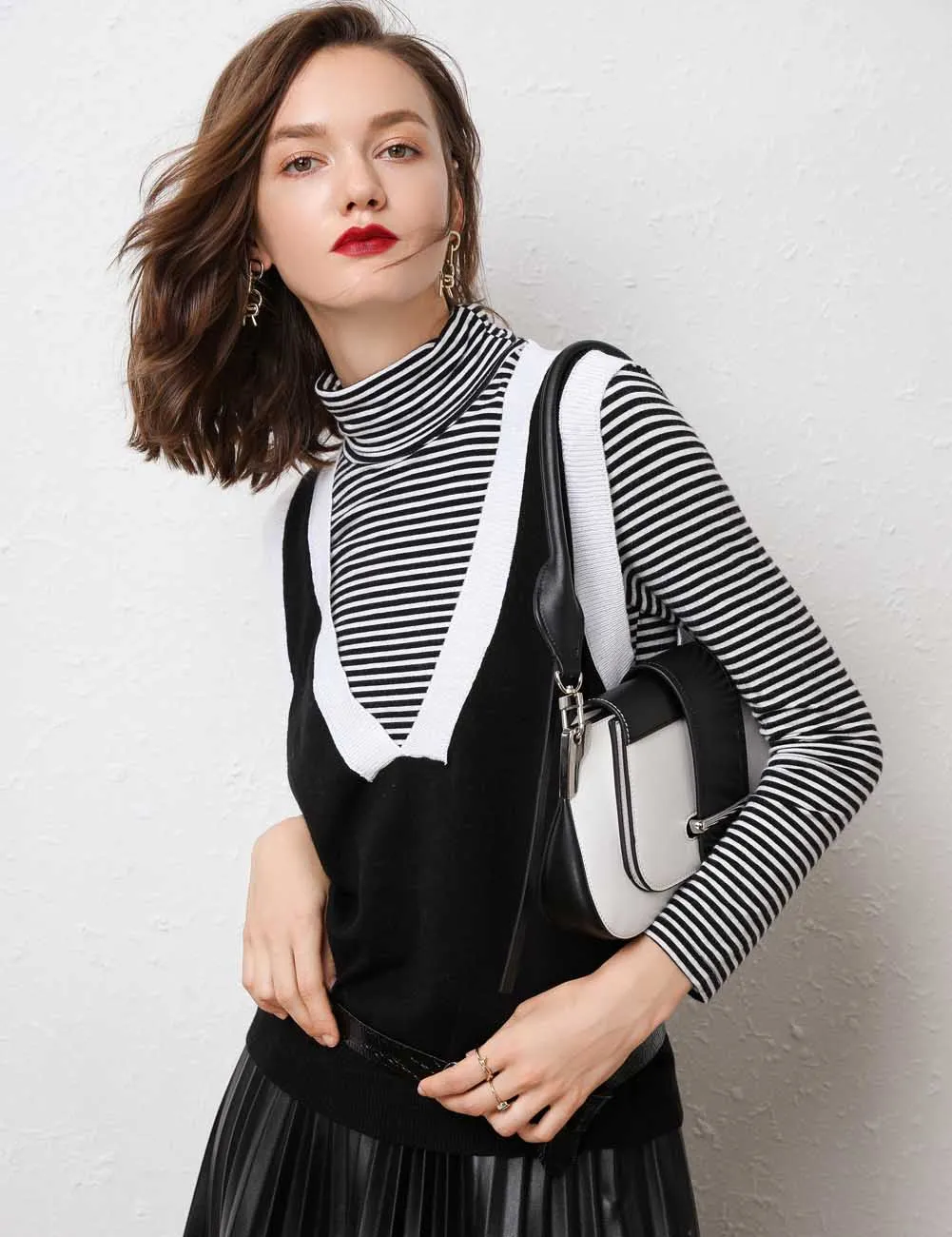 

Pullover Sweater Vest Cashmere Blending Women Autumn Winter High Quality Deep V Neck Soft Casual Bottom Toppers Pulls