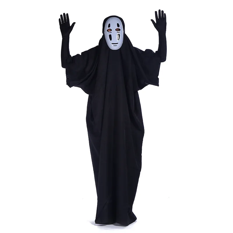 Мужской костюм для косплея с перчатками Хэллоуина мантия Миядзаки Хаяо безликий