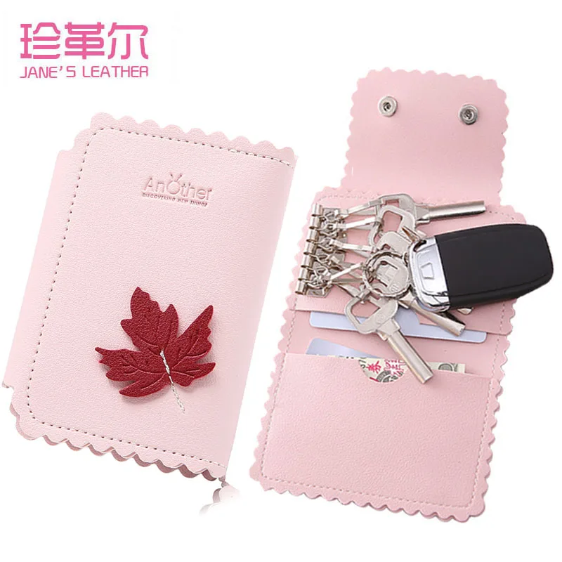 2019 модный простой лист дизайн держатель ключа кошелечного типа Женский