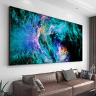 AAHH зеленое синее облако абстрактная картина на стену независимая от концепции картина маслом для Гостиной Холст Современный художественный постер и печать