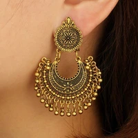 metal tassel indian ethnic bollywood dangle earrings fashion jewelry valentines day gifts for women drop earrings gold color