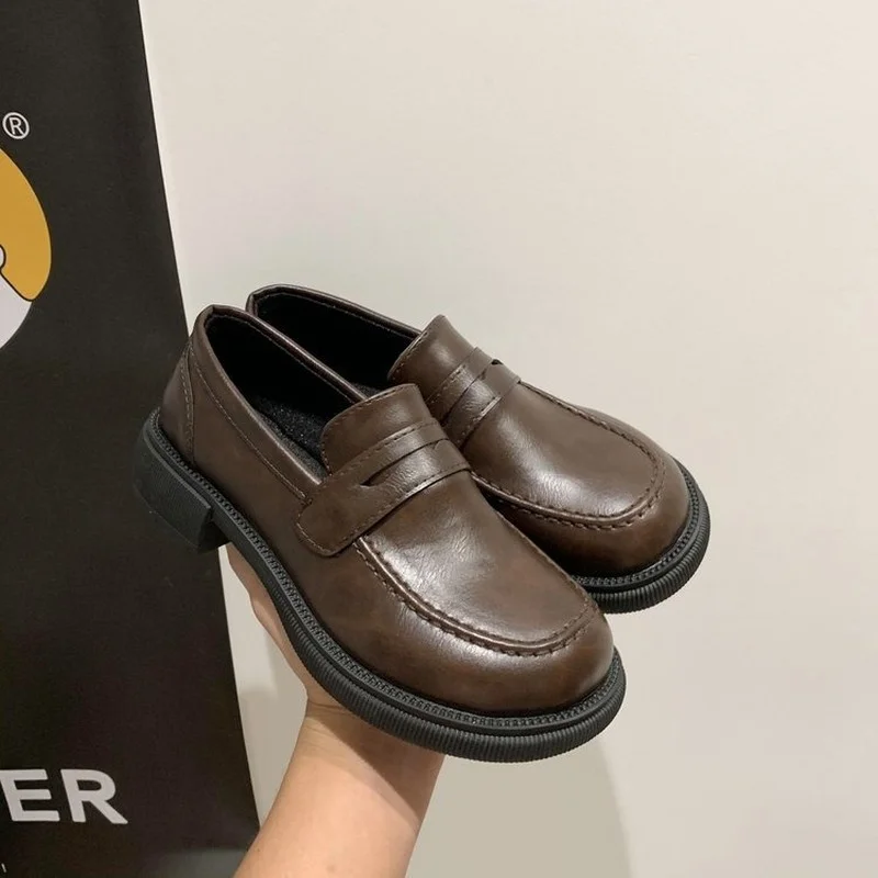 

Маленькие кожаные туфли для женщин, весна-осень 2021, они продаются на плоской подошве, студенческие мягкие Непродуваемые туфли JK для колледжа