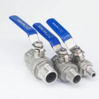 14 12 34 1 2 bsp female to male 304 stainless steel 2 piece type ball valve full port water steam 24 bar