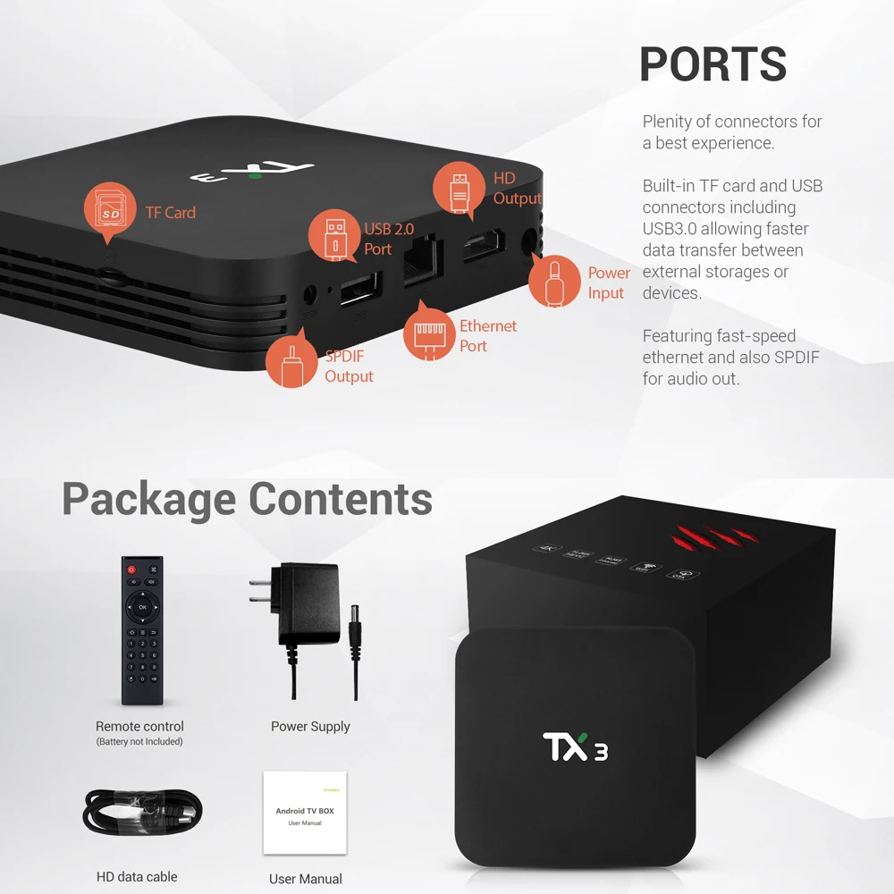 TX3 Android 9,0 ТВ приставка Amlogic S905X3 4 Гб 64 Гб 8K 2,4G 5G Wifi Bluetooth Youtube HDR Google Play Netfilx телеприставка