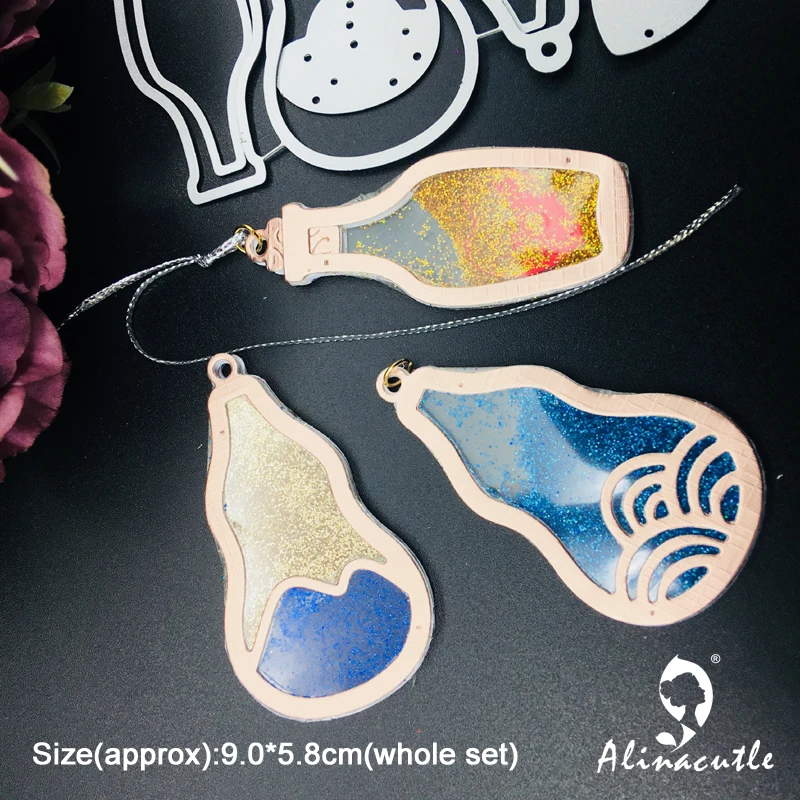 Металлические режущие высечки 3 шт. бутылки для желаний скрапбукинговая бумага