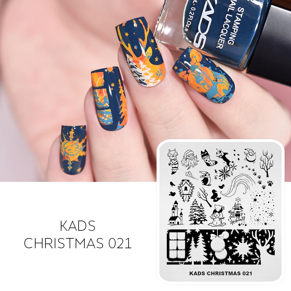 Штамповочные пластины для ногтей рождественские шаблоны с изображением