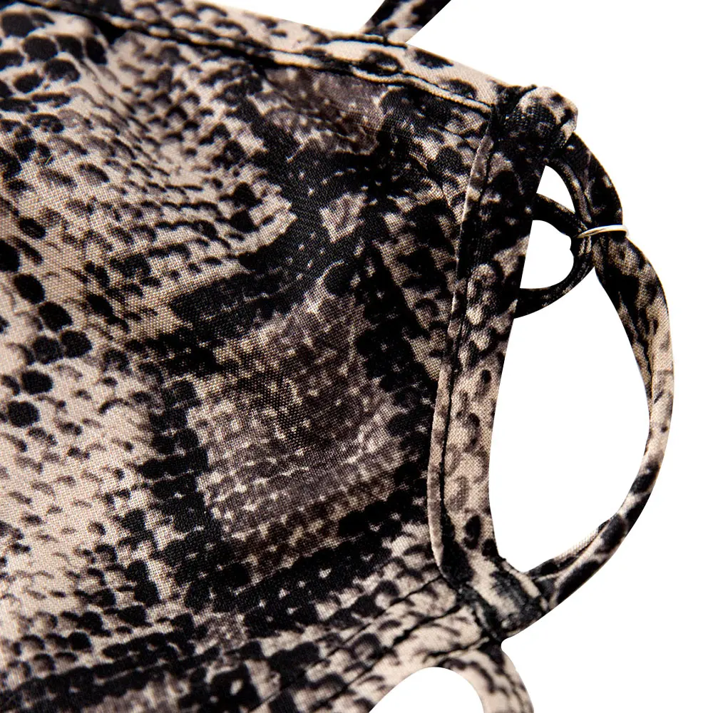 ZAFUL топ на бретельках с открытой спиной и змеиным принтом короткая рубашка для