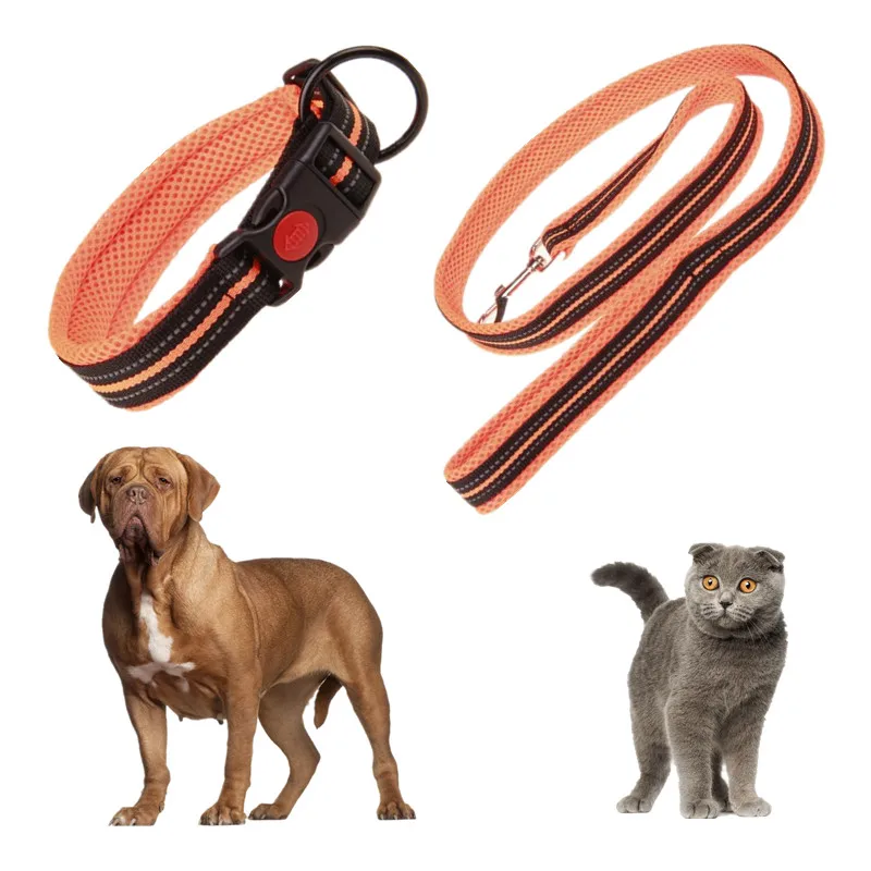 

Sandwich Mesh Fabrics Collar for Dogs Pets 120*3cm Dog Leash Cat Puppy Rope Harnesses Belt Rabbit Small Dog Leashes