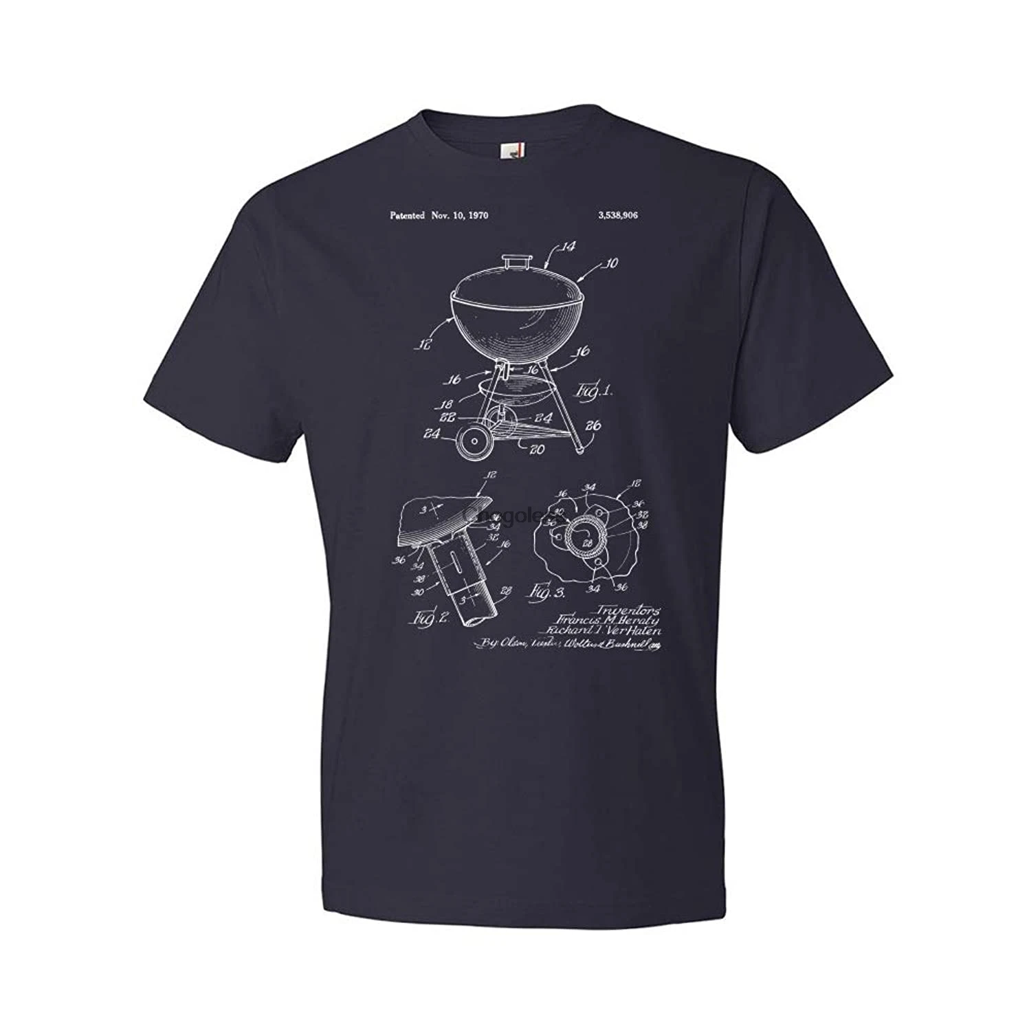 

Patent Earth Charcoal Kettle Grill T-Shirt BBQ Gift Restaurant Tee Cooking Apparel
