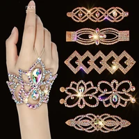 rhinestone bracelet soft stretch sparking belly dance costume accessory for women shine jewelry stage show wear bling bling